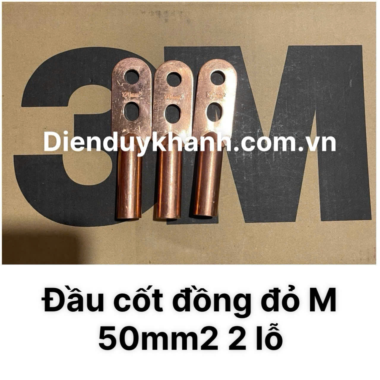 Đầu Cốt Đồng Đúc Đỏ 50mm2 2 Lỗ